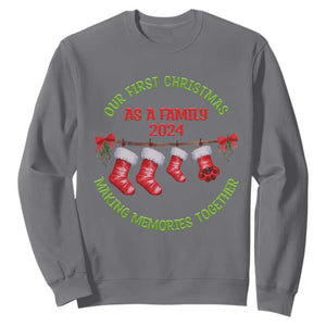 First Christmas As A family Sweatshirt Making Memories Together Xmas 2024 TS09 Charcoal Print Your Wear