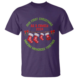 First Christmas As A family T Shirt Making Memories Together Xmas 2024 TS09 Purple Print Your Wear