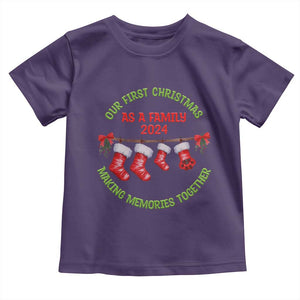First Christmas As A family Toddler T Shirt Making Memories Together Xmas 2024 TS09 Purple Print Your Wear