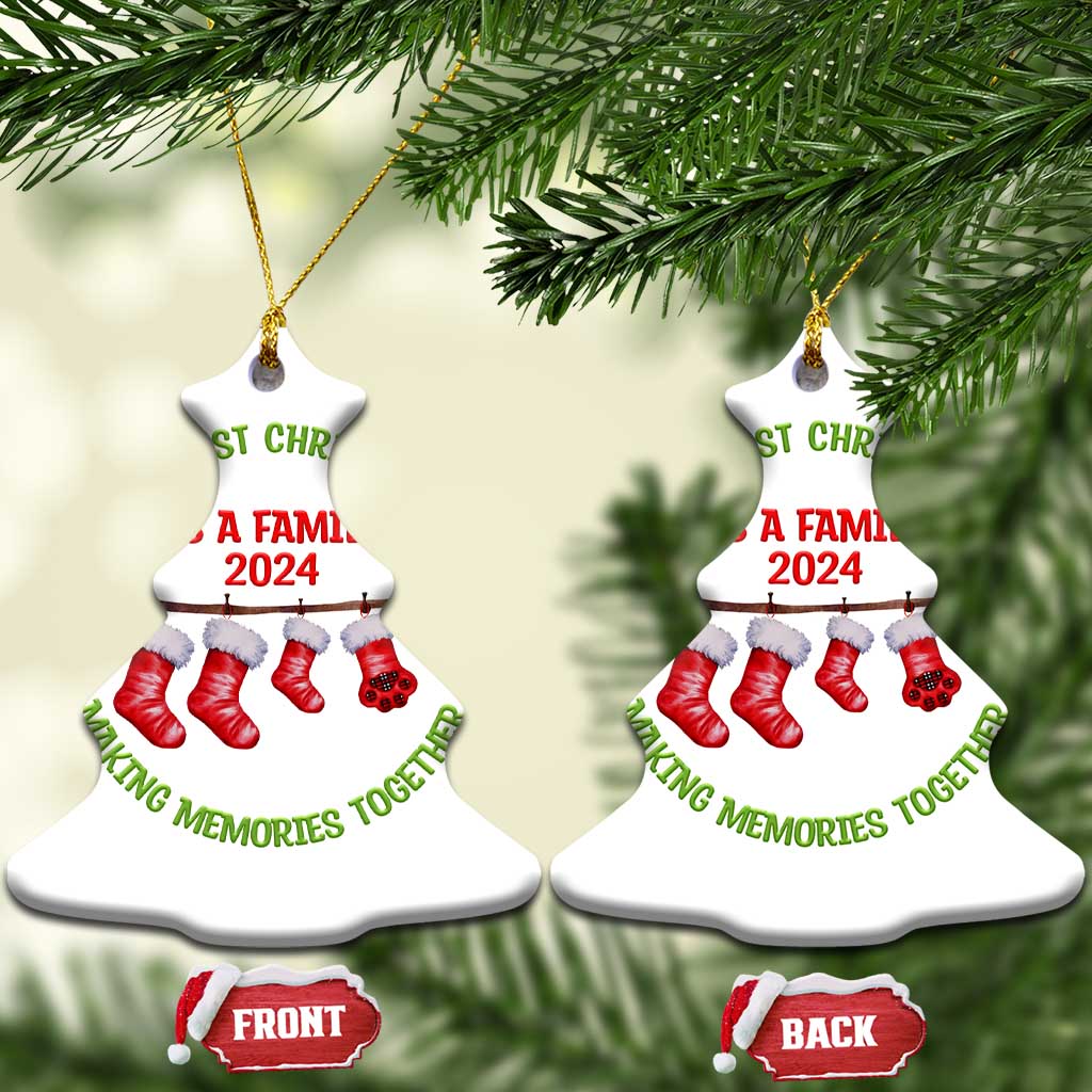 First Christmas As A Family Christmas Ornament Making Memories Together Xmas 2024 TS09 Christmas Tree White Print Your Wear