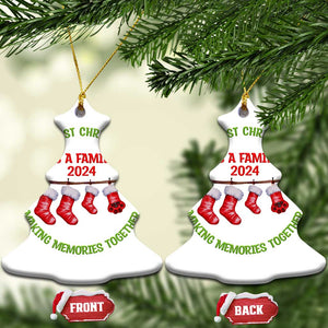First Christmas As A Family Christmas Ornament Making Memories Together Xmas 2024 TS09 Christmas Tree White Print Your Wear