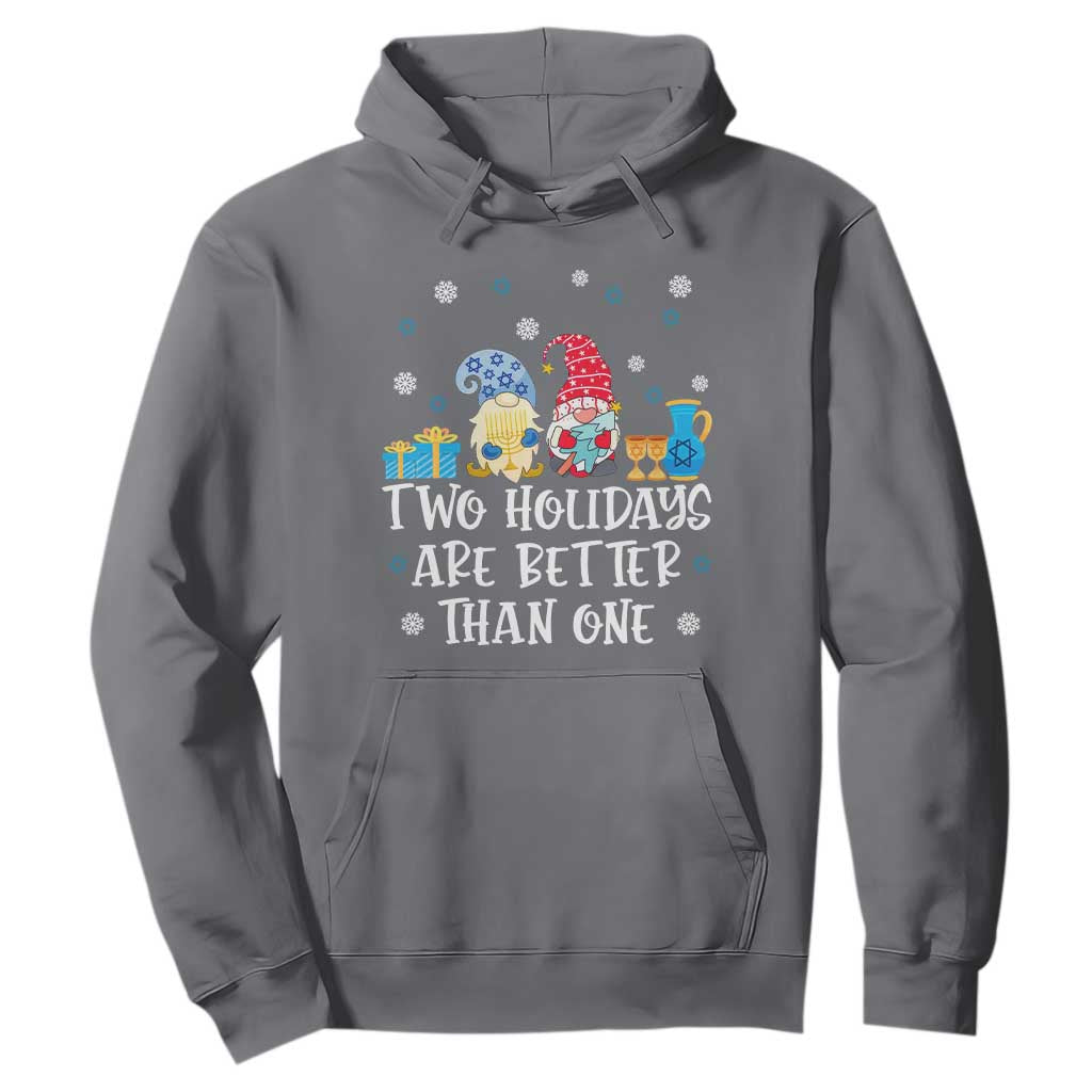 Christmas Hanukkah Two Holidays Are Better Than One Jewish Gnome Hoodie TS09 Charcoal Printyourwear