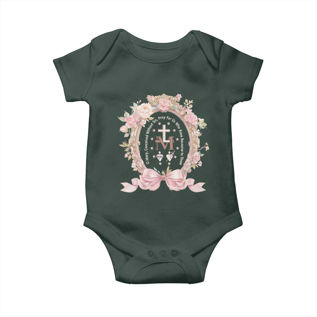 Ave Maria Baby Onesie Miraculous Medal Blessed Mother Mary Hail TS09 Print Your Wear