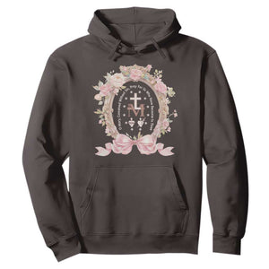 Ave Maria Hoodie Miraculous Medal Blessed Mother Mary Hail TS09 Dark Chocolate Print Your Wear