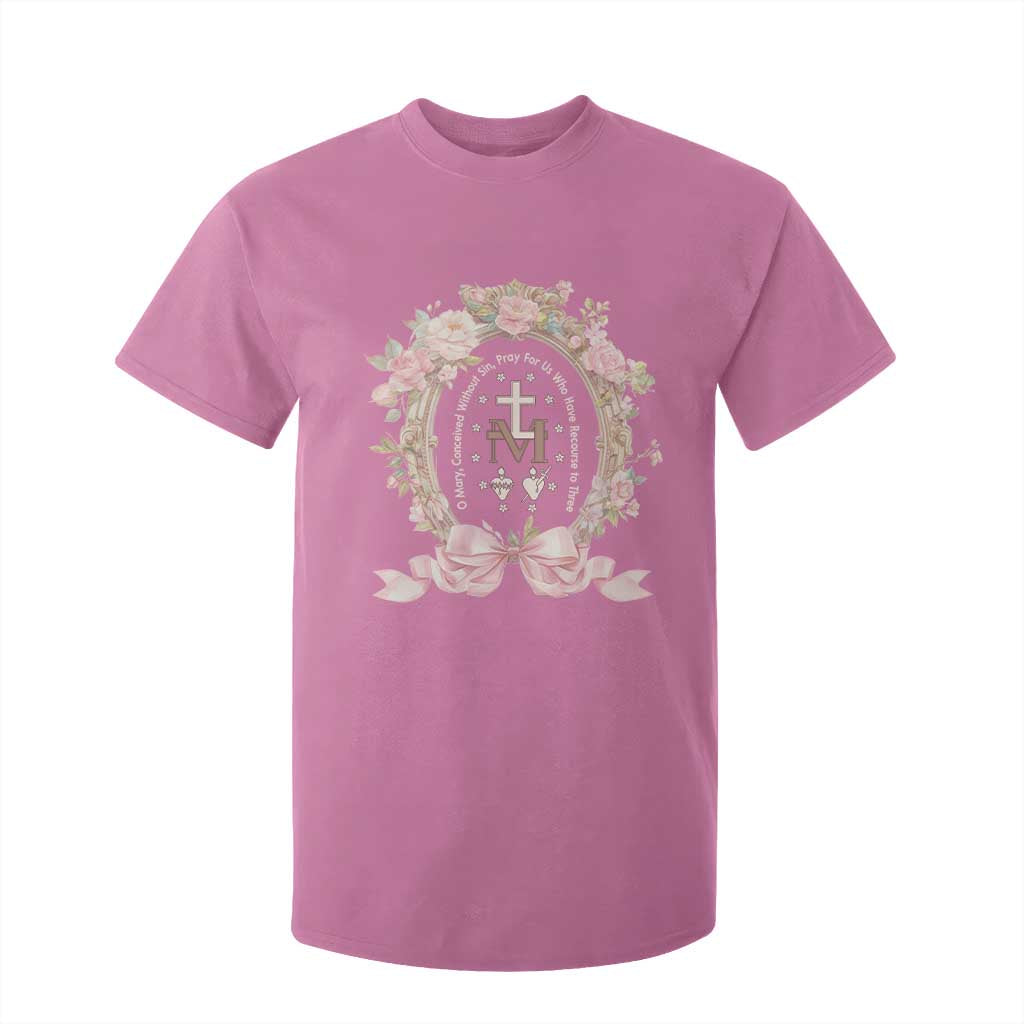 Ave Maria T Shirt For Kid Miraculous Medal Blessed Mother Mary Hail TS09 Azalea Print Your Wear