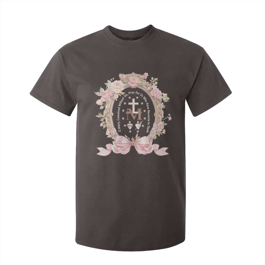 Ave Maria T Shirt For Kid Miraculous Medal Blessed Mother Mary Hail TS09 Dark Chocolate Print Your Wear