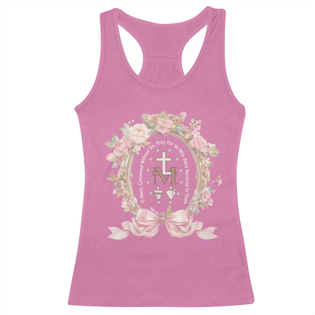 Ave Maria Racerback Tank Top Miraculous Medal Blessed Mother Mary Hail TS09 Azalea Print Your Wear