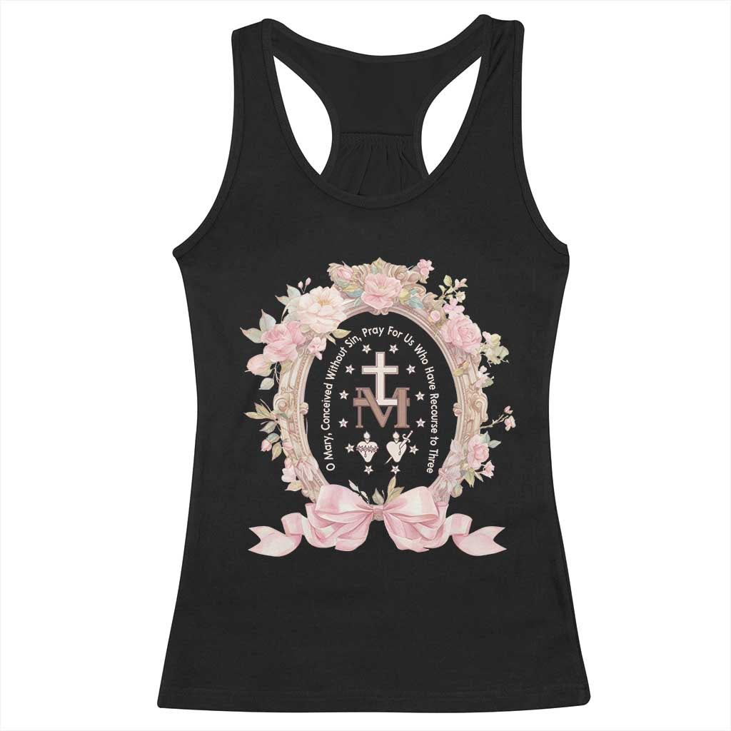 Ave Maria Racerback Tank Top Miraculous Medal Blessed Mother Mary Hail TS09 Black Print Your Wear