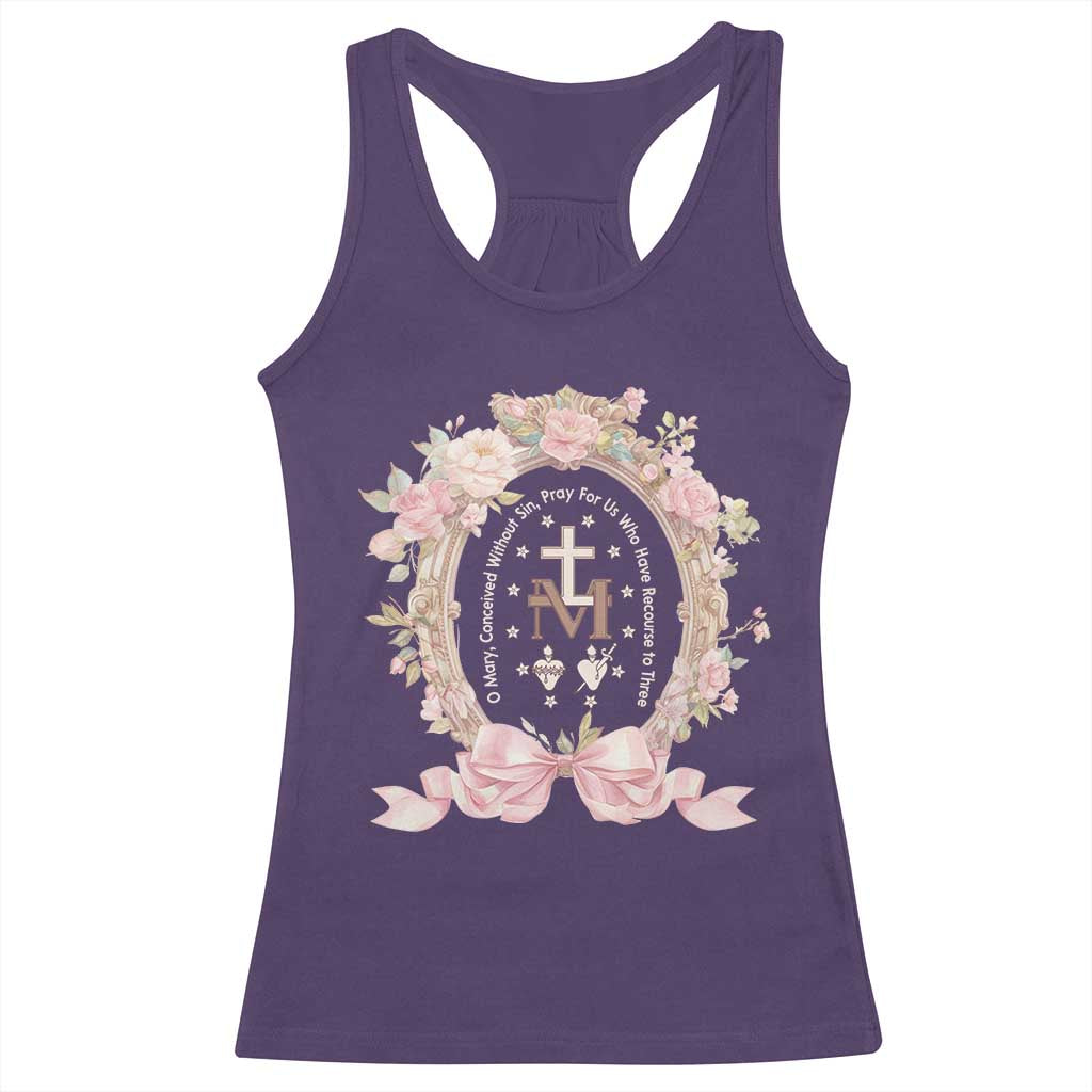 Ave Maria Racerback Tank Top Miraculous Medal Blessed Mother Mary Hail TS09 Purple Print Your Wear