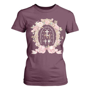 Ave Maria T Shirt For Women Miraculous Medal Blessed Mother Mary Hail TS09 Maroon Print Your Wear