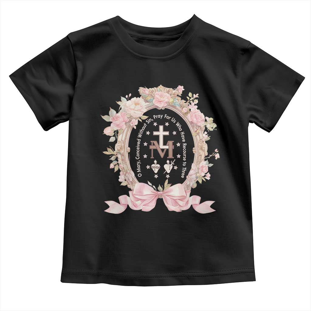 Ave Maria Toddler T Shirt Miraculous Medal Blessed Mother Mary Hail TS09 Black Print Your Wear