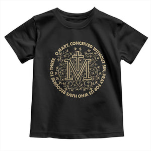 Marian Catholic Ave Maria Toddler T Shirt Miraculous Medal Blessed Mother Mary Hail TS09 Black Print Your Wear