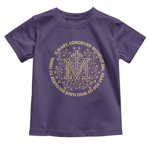 Marian Catholic Ave Maria Toddler T Shirt Miraculous Medal Blessed Mother Mary Hail TS09 Purple Print Your Wear