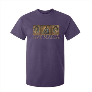 Marian Catholic Ave Maria T Shirt For Kid Vintage Aesthetic Blessed Mother Mary Hail TS09 Purple Print Your Wear