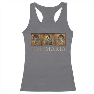 Marian Catholic Ave Maria Racerback Tank Top Vintage Aesthetic Blessed Mother Mary Hail TS09 Charcoal Print Your Wear