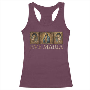Marian Catholic Ave Maria Racerback Tank Top Vintage Aesthetic Blessed Mother Mary Hail TS09 Maroon Print Your Wear