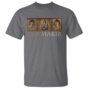 Marian Catholic Ave Maria T Shirt Vintage Aesthetic Blessed Mother Mary Hail TS09 Charcoal Print Your Wear