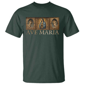Marian Catholic Ave Maria T Shirt Vintage Aesthetic Blessed Mother Mary Hail TS09 Dark Forest Green Print Your Wear