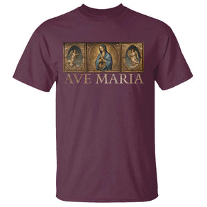 Marian Catholic Ave Maria T Shirt Vintage Aesthetic Blessed Mother Mary Hail TS09 Maroon Print Your Wear