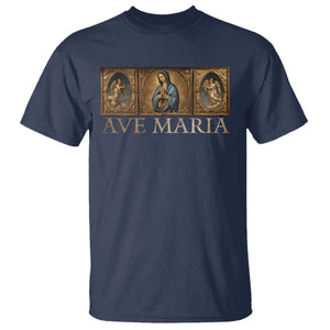 Marian Catholic Ave Maria T Shirt Vintage Aesthetic Blessed Mother Mary Hail TS09 Navy Print Your Wear