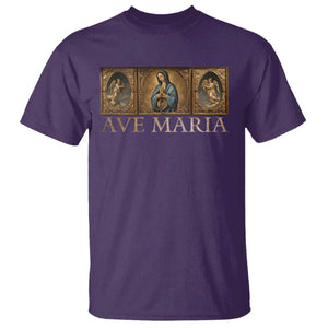 Marian Catholic Ave Maria T Shirt Vintage Aesthetic Blessed Mother Mary Hail TS09 Purple Print Your Wear