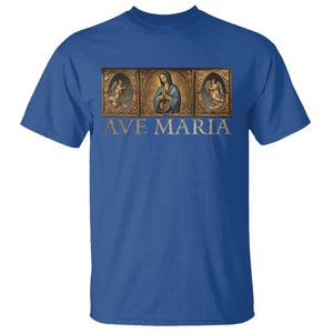 Marian Catholic Ave Maria T Shirt Vintage Aesthetic Blessed Mother Mary Hail TS09 Royal Blue Print Your Wear
