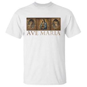 Marian Catholic Ave Maria T Shirt Vintage Aesthetic Blessed Mother Mary Hail TS09 White Print Your Wear