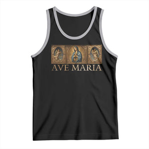 Marian Catholic Ave Maria Tank Top Vintage Aesthetic Blessed Mother Mary Hail TS09 Black Athletic Heather Print Your Wear