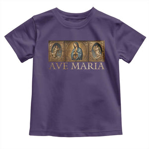 Marian Catholic Ave Maria Toddler T Shirt Vintage Aesthetic Blessed Mother Mary Hail TS09 Purple Print Your Wear