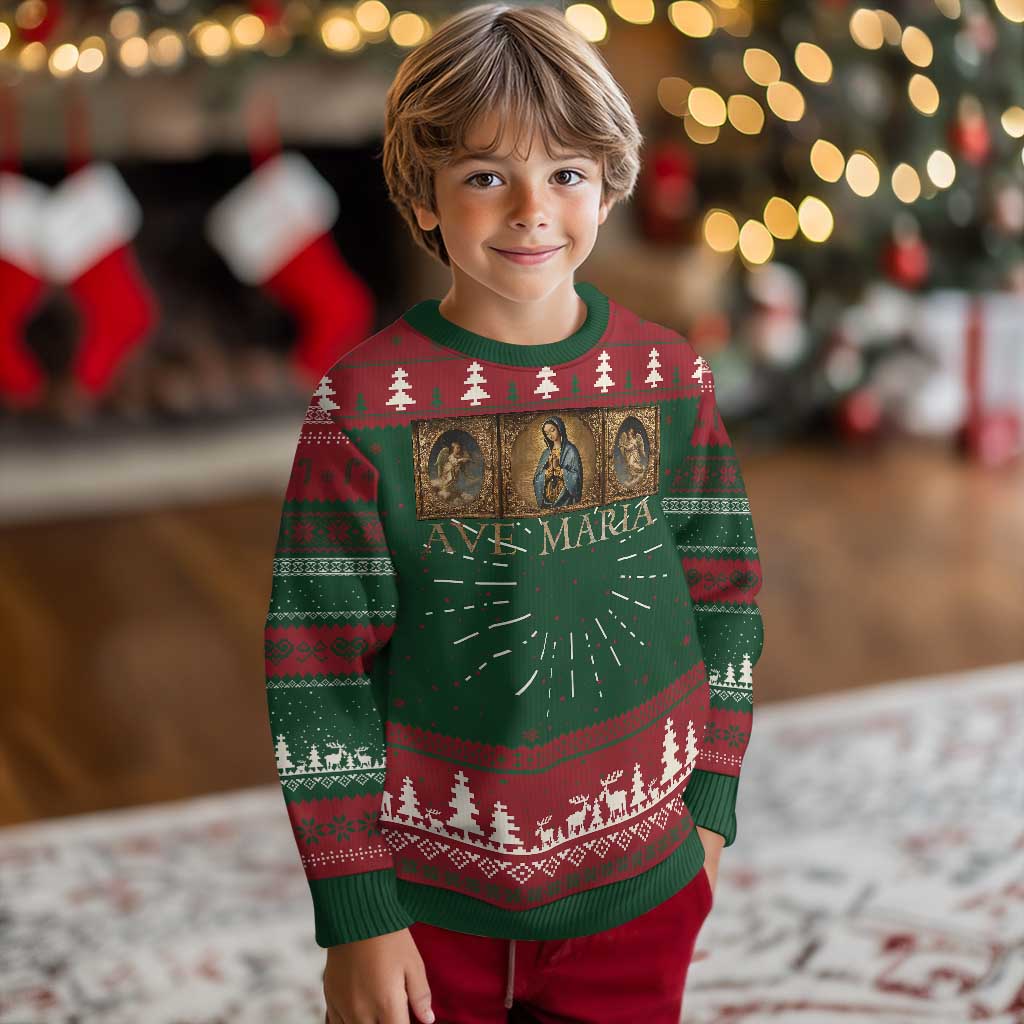 Marian Catholic Ave Maria Ugly Christmas Sweater Vintage Aesthetic Blessed Mother Mary Hail TS09 Christmas Print Your Wear