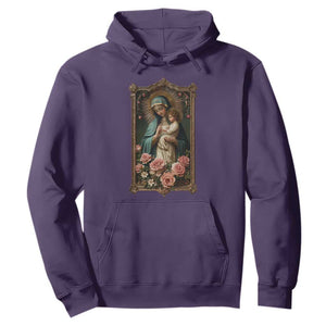Marian Catholic Ave Maria Hoodie Blessed Mother Mary Hail Vintage Aesthetic TS09 Purple Print Your Wear
