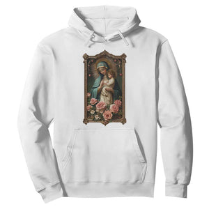 Marian Catholic Ave Maria Hoodie Blessed Mother Mary Hail Vintage Aesthetic TS09 White Print Your Wear