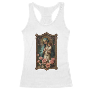 Marian Catholic Ave Maria Racerback Tank Top Blessed Mother Mary Hail Vintage Aesthetic TS09 White Print Your Wear