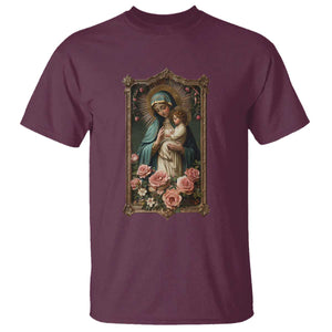 Marian Catholic Ave Maria T Shirt Blessed Mother Mary Hail Vintage Aesthetic TS09 Maroon Print Your Wear