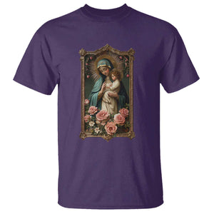 Marian Catholic Ave Maria T Shirt Blessed Mother Mary Hail Vintage Aesthetic TS09 Purple Print Your Wear