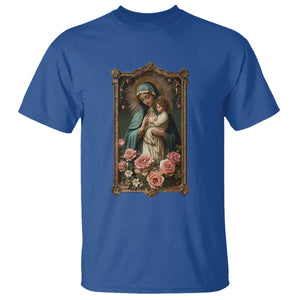 Marian Catholic Ave Maria T Shirt Blessed Mother Mary Hail Vintage Aesthetic TS09 Royal Blue Print Your Wear