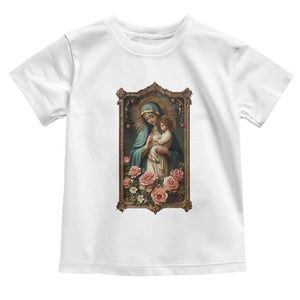 Marian Catholic Ave Maria Toddler T Shirt Blessed Mother Mary Hail Vintage Aesthetic TS09 White Print Your Wear