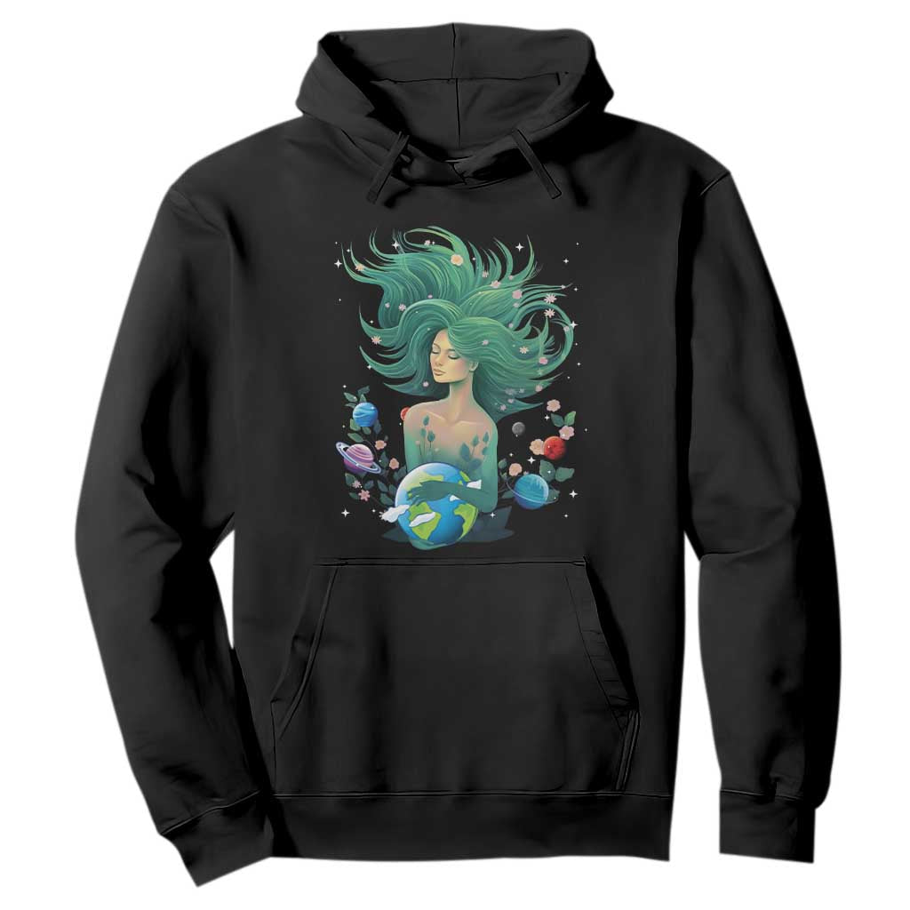Earth Day Hoodie Mother Earth Gaia Goddess Of Nature Planet TS09 Black Printyourwear