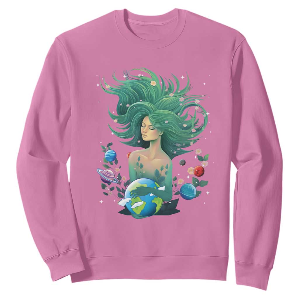 Earth Day Sweatshirt Mother Earth Gaia Goddess Of Nature Planet TS09 Azalea Printyourwear