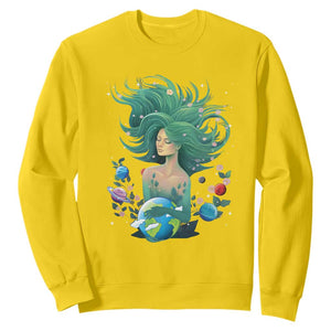 Earth Day Sweatshirt Mother Earth Gaia Goddess Of Nature Planet TS09 Daisy Printyourwear