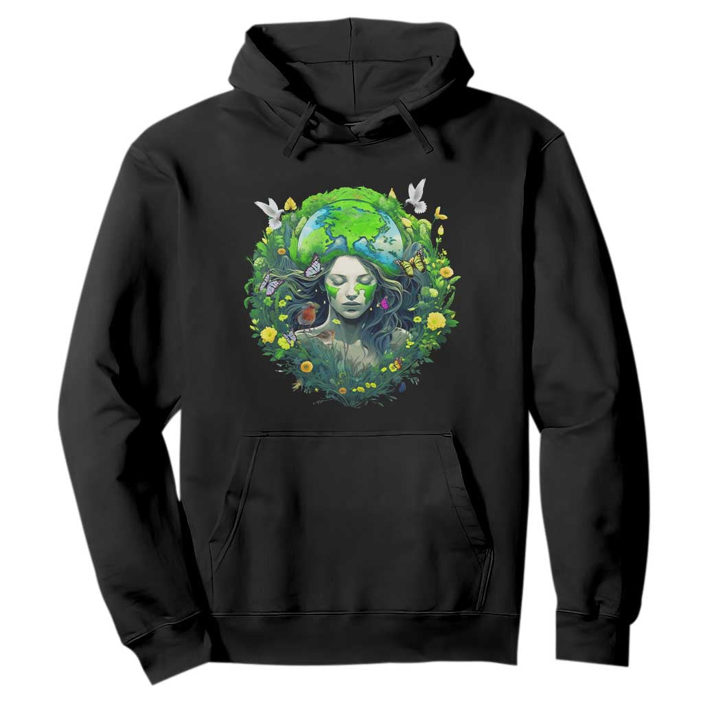 Earth Day Hoodie Mother Earth Gaia Goddess Of Nature TS09 Black Printyourwear