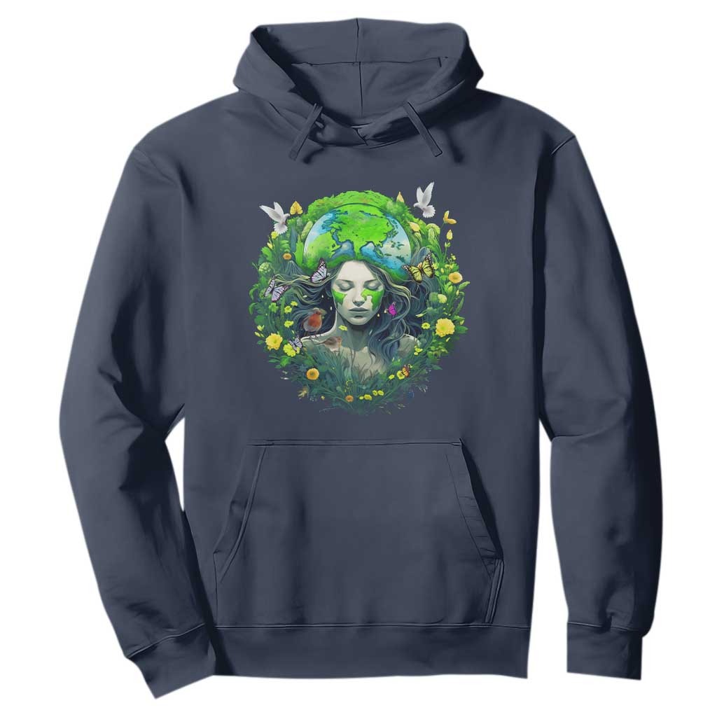 Earth Day Hoodie Mother Earth Gaia Goddess Of Nature TS09 Navy Printyourwear