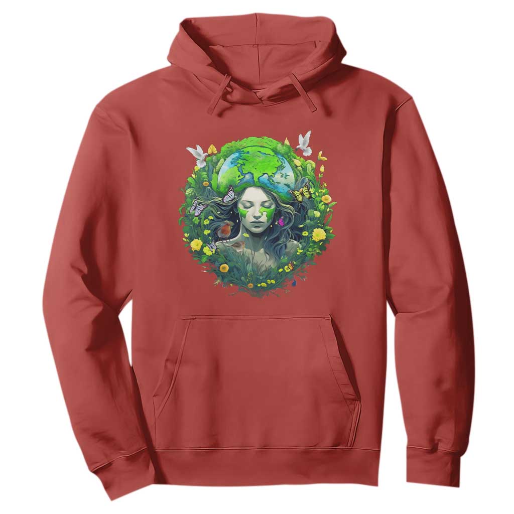 Earth Day Hoodie Mother Earth Gaia Goddess Of Nature TS09 Red Printyourwear