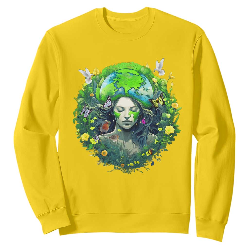 Earth Day Sweatshirt Mother Earth Gaia Goddess Of Nature TS09 Daisy Printyourwear