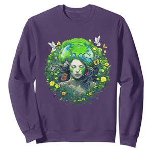 Earth Day Sweatshirt Mother Earth Gaia Goddess Of Nature TS09 Purple Printyourwear