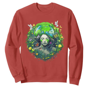 Earth Day Sweatshirt Mother Earth Gaia Goddess Of Nature TS09 Red Printyourwear