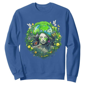 Earth Day Sweatshirt Mother Earth Gaia Goddess Of Nature TS09 Royal Blue Printyourwear