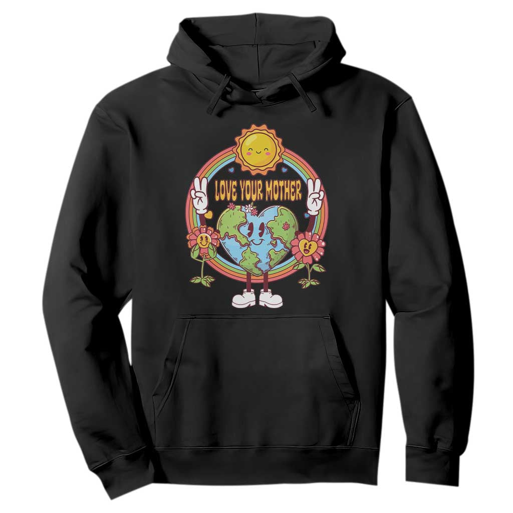 Earth Day Hoodie Love Your Mother Earth Retro TS09 Black Printyourwear