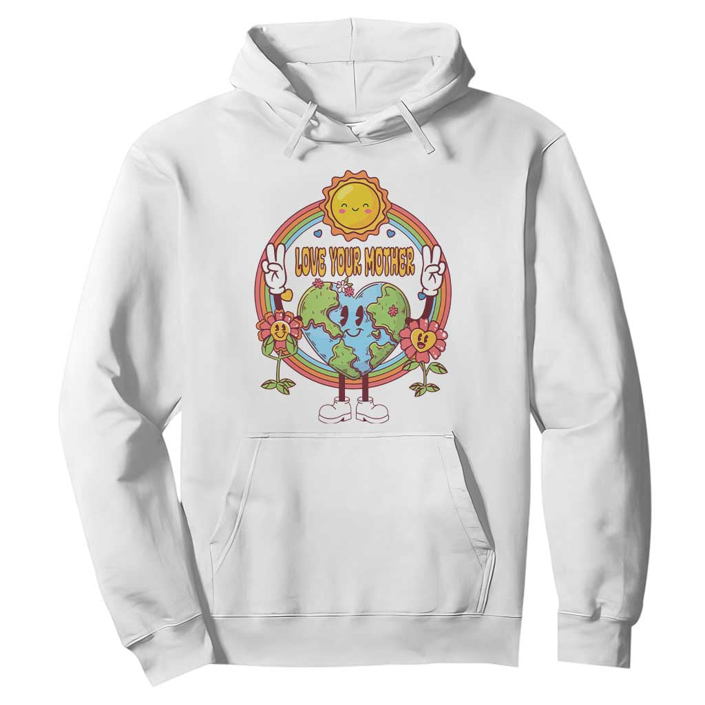 Earth Day Hoodie Love Your Mother Earth Retro TS09 White Printyourwear