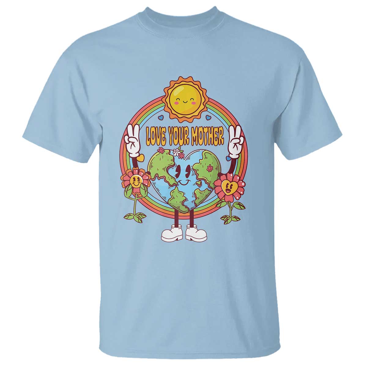 Earth Day T Shirt Love Your Mother Earth Retro TS09 Light Blue Printyourwear